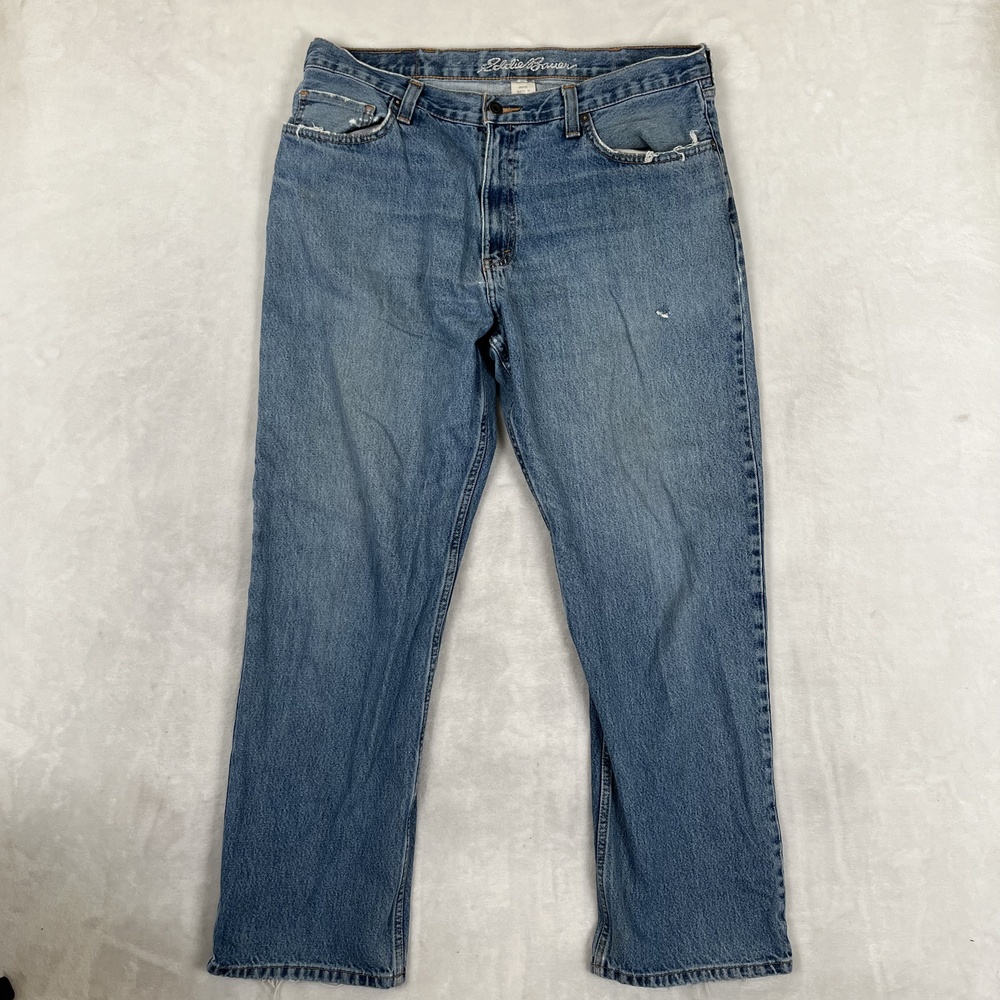Vintage Eddie Bauer Jeans Mens 36x32 Blue Relaxed Straight Denim Medium Wash